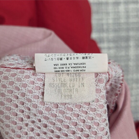 VTG PATAGONIA 1/2 Zip/Snap Anorak Hooded Red Men's L - Picture 5 of 10